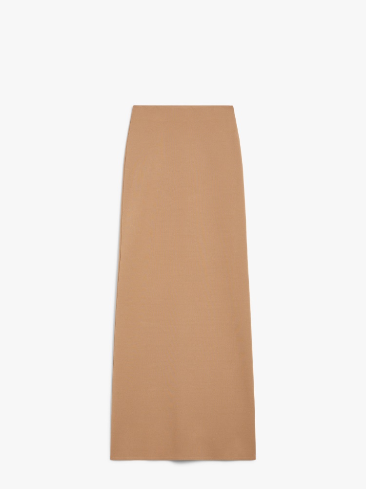 【関税&送料込み】Max Mara 'Alce' Skirt Viscose crêpe skirt, siena |