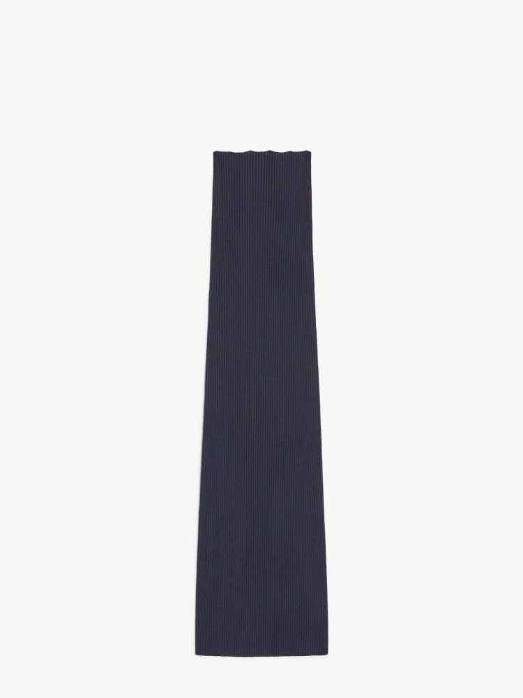 Long viscose yarn skirt, ultramarine | 