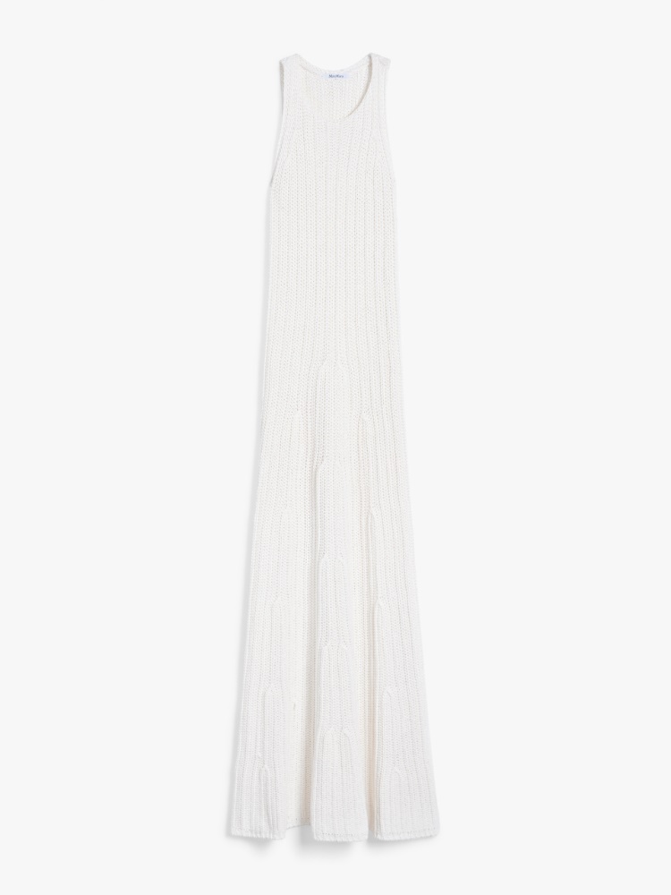 Linen and cotton yarn dress - WHITE - Max Mara