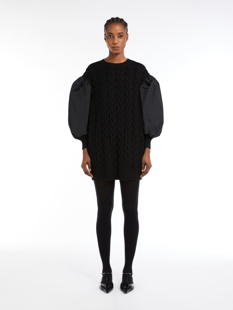 MaxMara アンチェッラ ピュアウールバルーンスリーブドレス♪ 1321105106008-b-