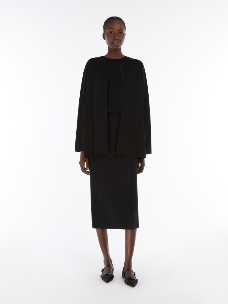 Viscose crepe cardigan - BLACK - Max Mara