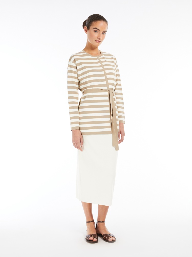 Viscose crepe cardigan - IVORY - Max Mara