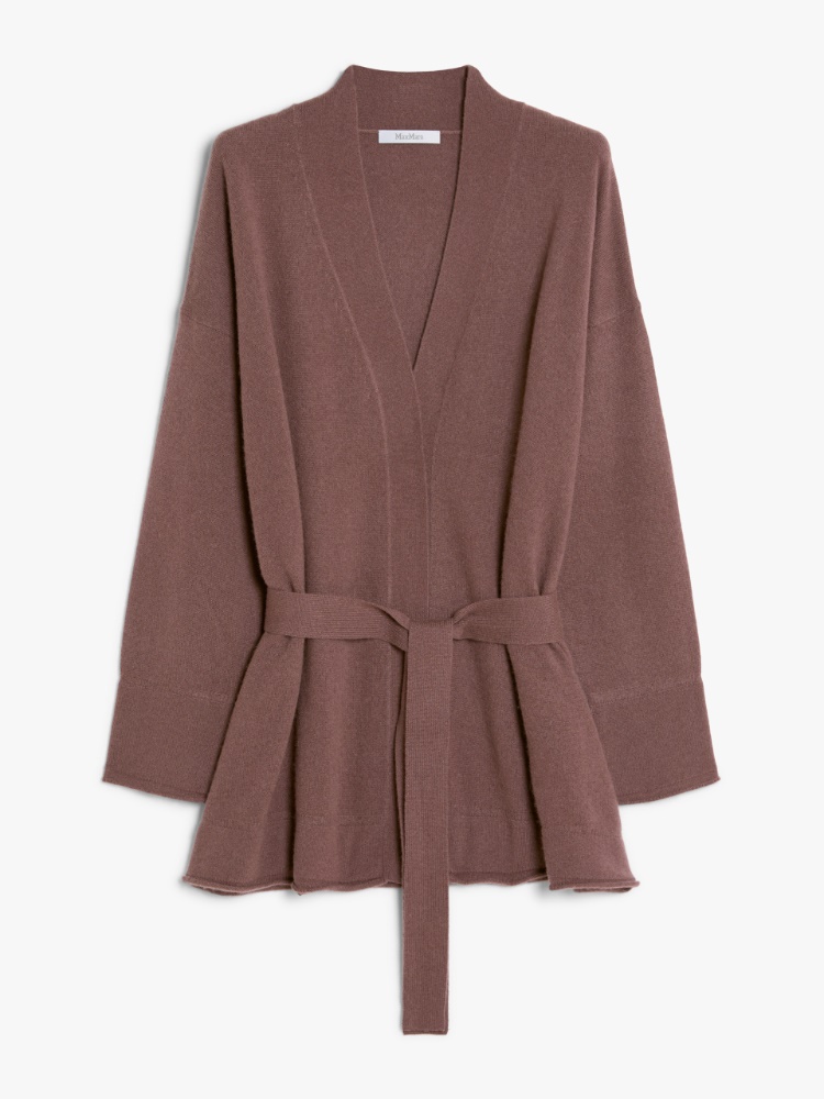 ★Max Mara★ [Max Mara] FW24 Women’s Air Cashmere Cardigan MAX MARA Orione fringed belted wool and cashmere-blend