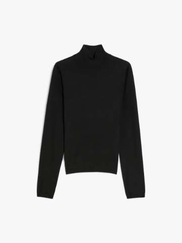 long black polo neck jumper