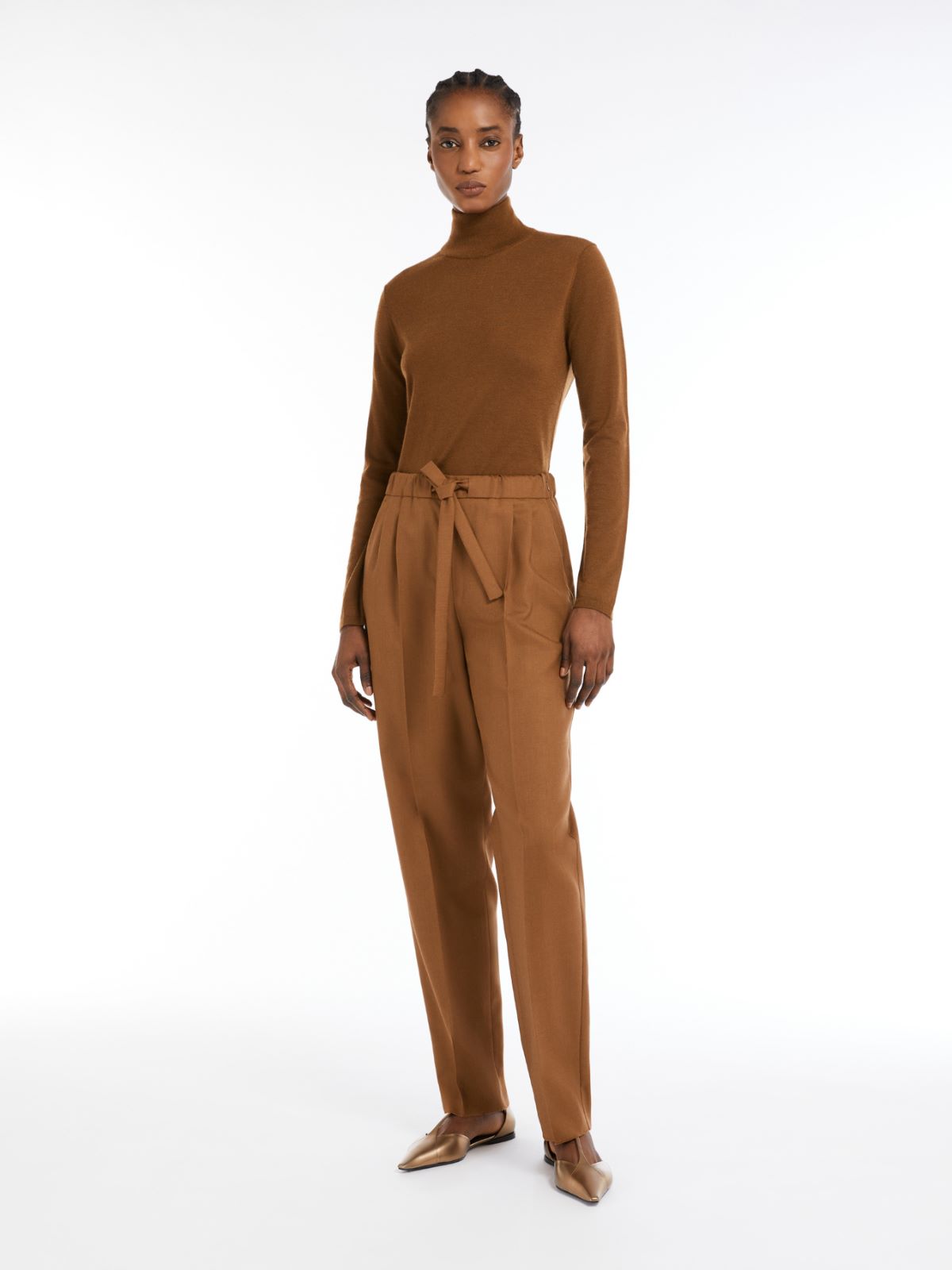 Cashmere polo-neck jumper + TOBACCO - Max Mara