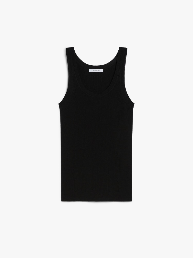 Ribbed wool top - BLACK - Max Mara