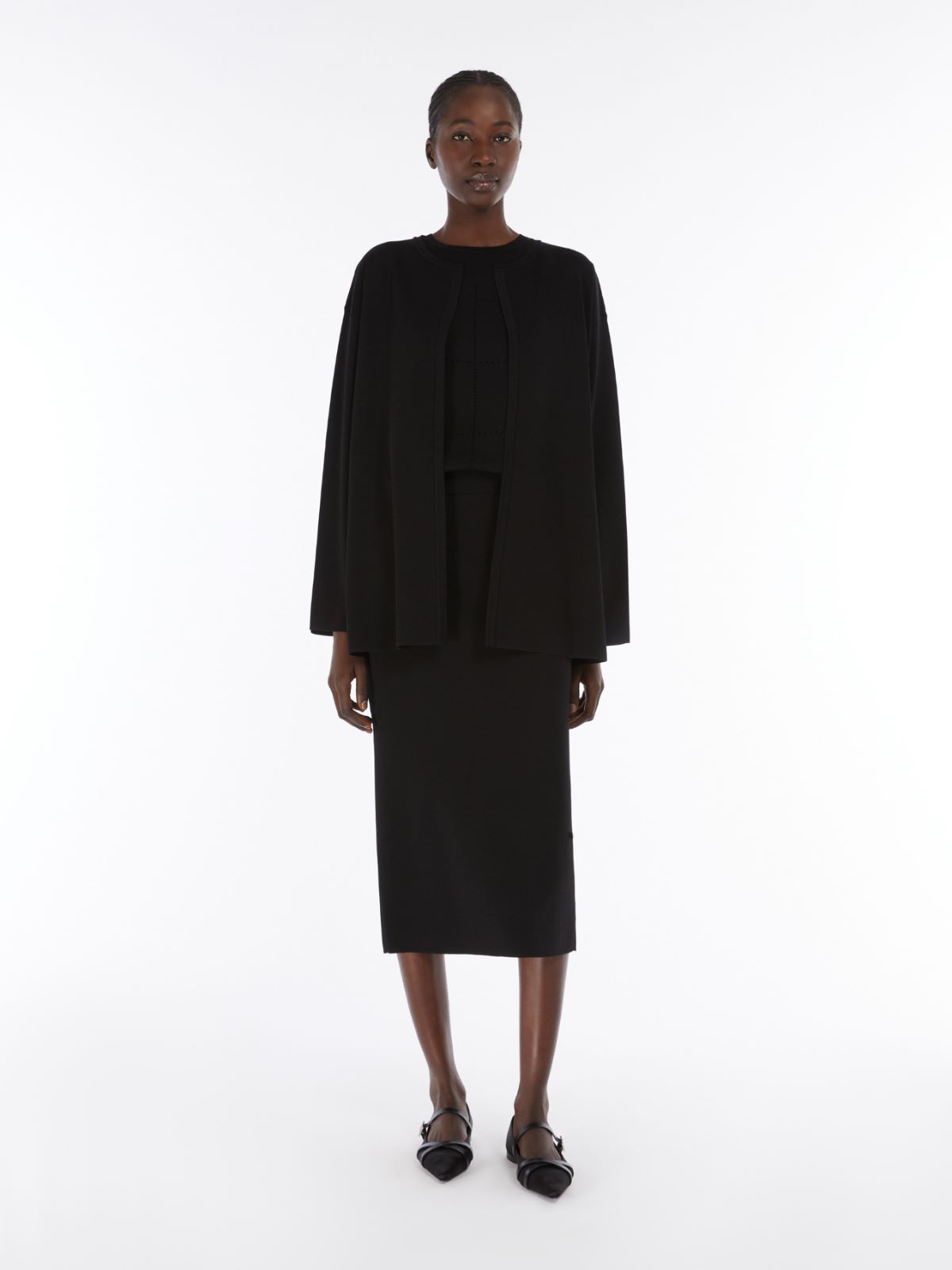 Viscose crêpe cropped jumper + BLACK - Max Mara