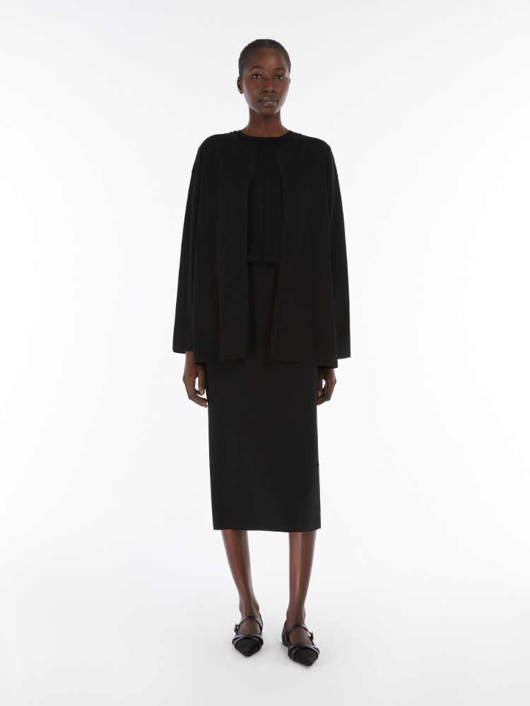 Viscose crêpe cropped jumper - BLACK - Max Mara