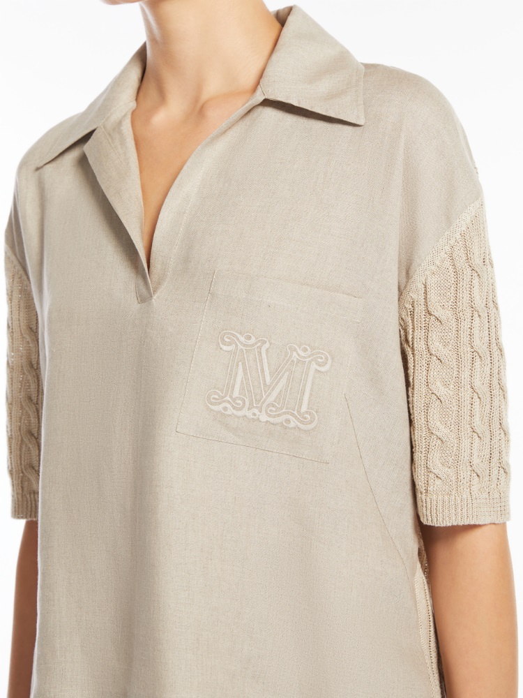 Max Mara マックスマーラ トップス ニット PAVIDI パヴィディ ピュア リネン ポロ 2511361042600 レディース ホワイト Linen polo jumper, sand | 