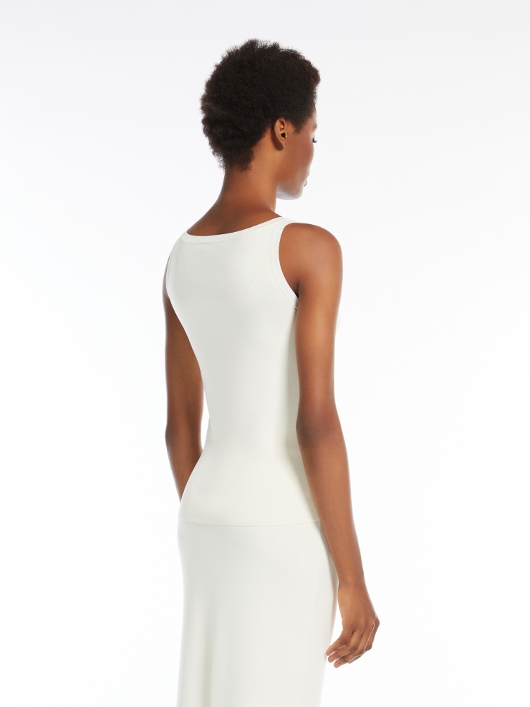 Max Mara◆ARDA◆ビスコース クレープ ニット ドレス ペントラ] ビスコース クレープ ニット, ivory | 