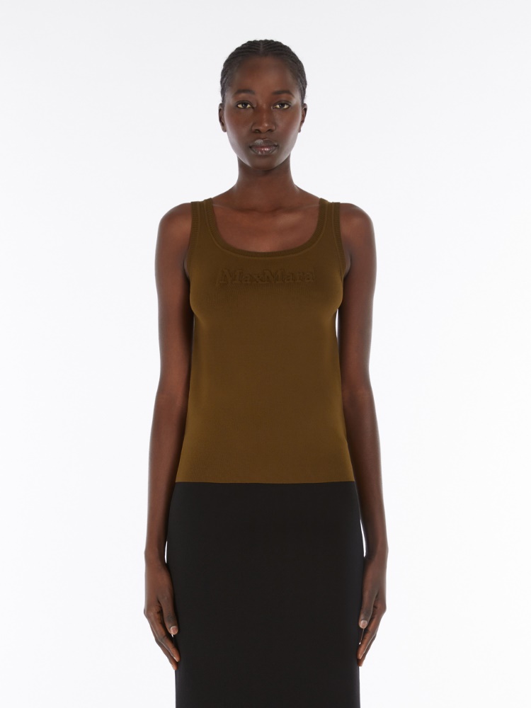 Tシャツ・カットソー MAX MARA OLIVE GREEN TOP IN CREPE VISCOSE Max Mara Olive green top in crêpe viscose | TheDoubleF