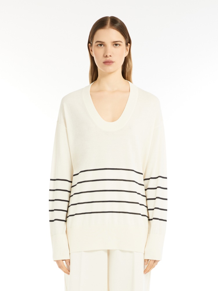その他 MAX MARA Cral cotton sweater with max mara embroidery Knit cotton sweater | Max Mara