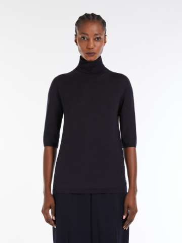 MAX MARA｜ROUND NECK KNITS (TESSILE (91110531 005 / 9111 Oversized wool and viscose yarn gilet, medium grey | 