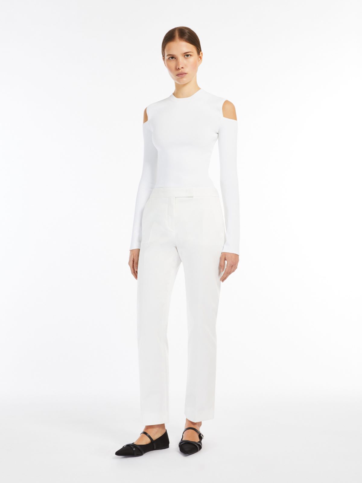 Viscose crêpe yarn jumper + OPTICAL WHITE - Max Mara
