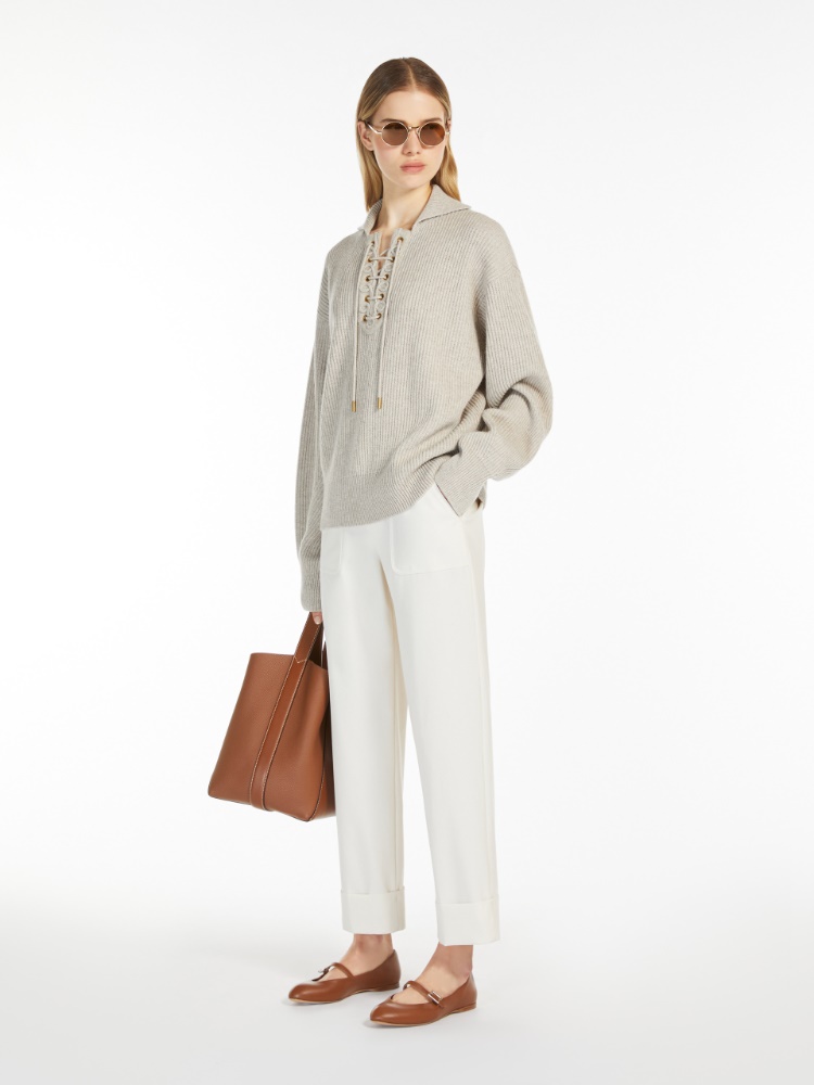 Wool and cashmere ribbed jumper - SAND - Max Mara - 2