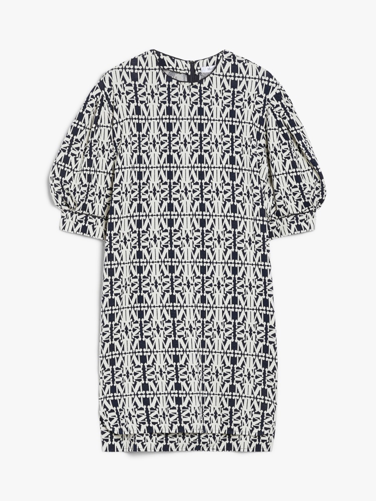 ☆MaxMara☆入手困難☆エレガントJersey Jacquard Dress/GUSTAVO Jacquard jersey dress, white blue | 
