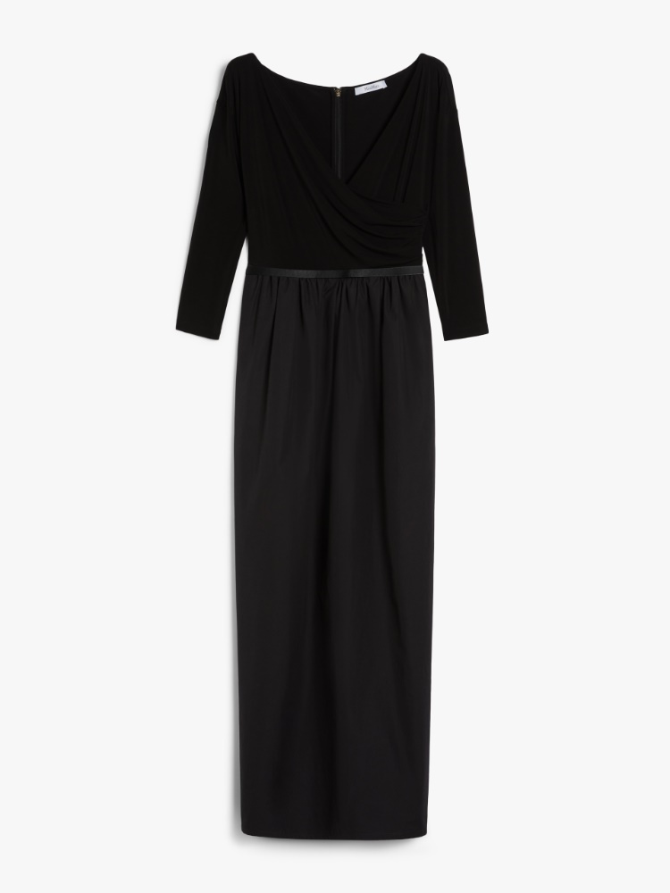 ワンピース MAX MARA Kaiser cotton poplin and jersey dress Cotton poplin and jersey dress, black | 