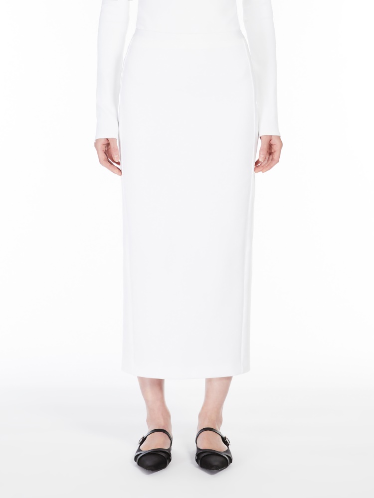 ★Max Mara★25春夏 CHARME ジャージー ミディ スカート シャールム] テクニカル ジャージー ミディ スカート, white