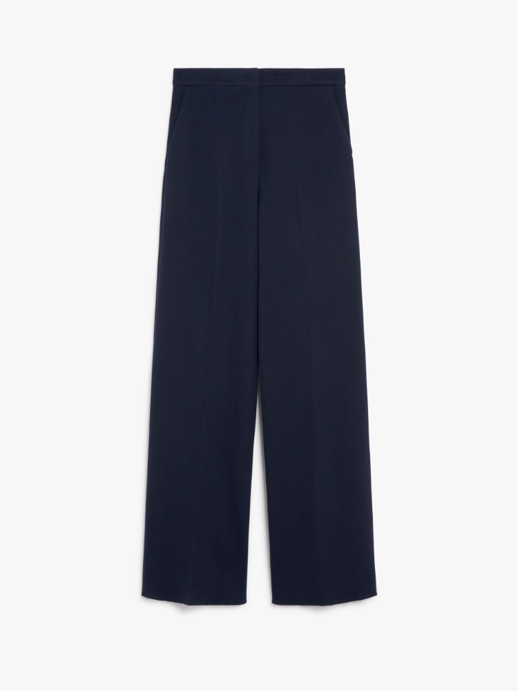 Cotton and wool jersey trousers, ultramarine | 
