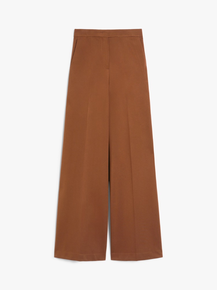 Compact jersey trousers, tobacco | 