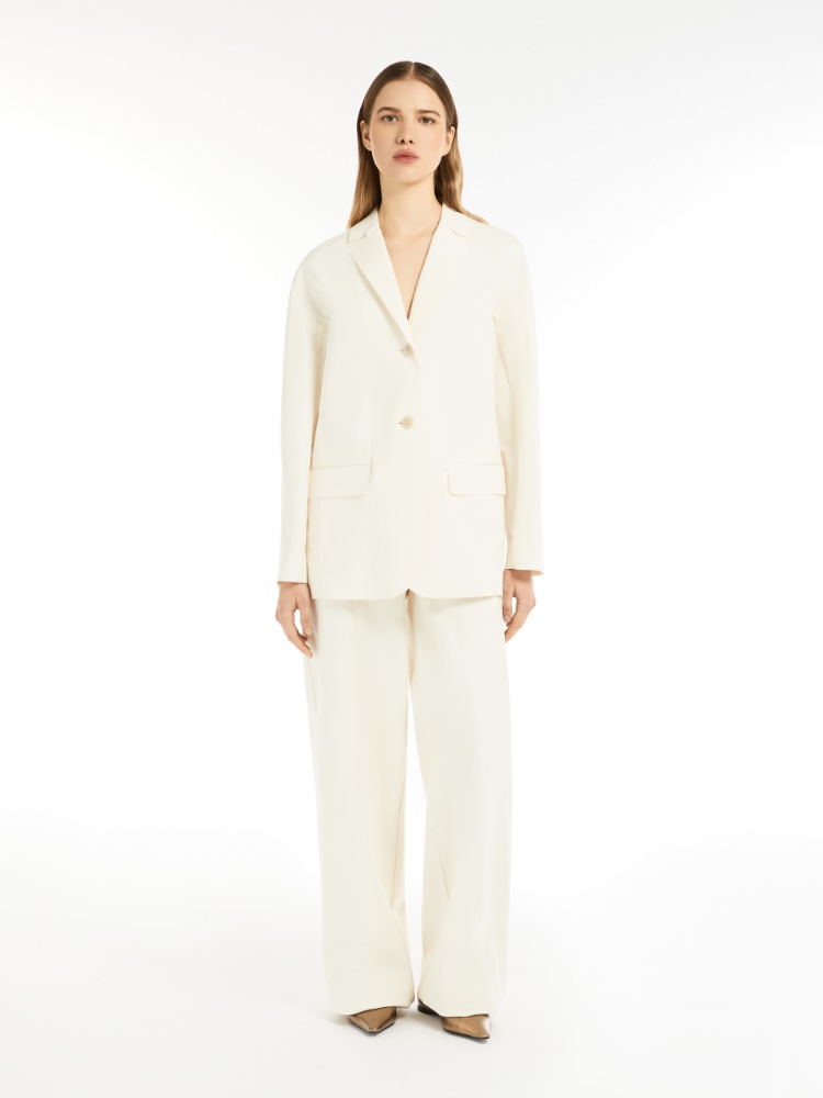 Single-breasted jersey blazer - WHITE - Max Mara