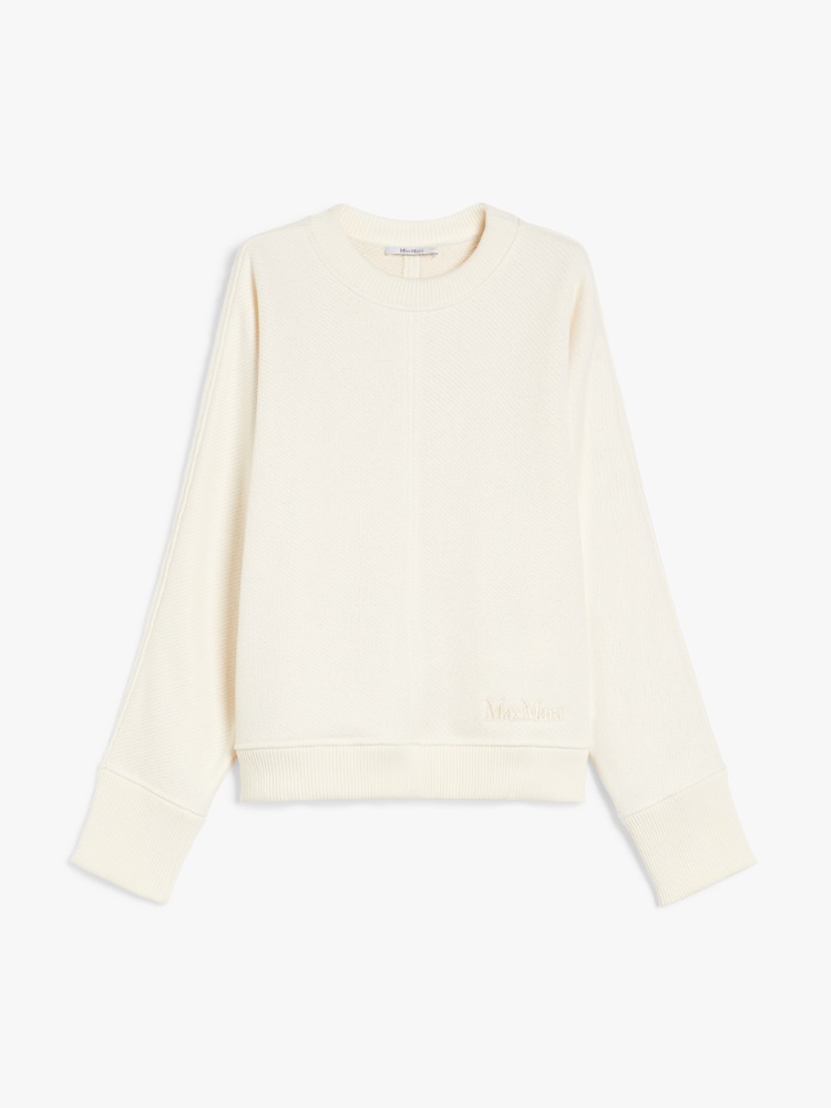 Cotton boxy sweatshirt - WHITE - Max Mara