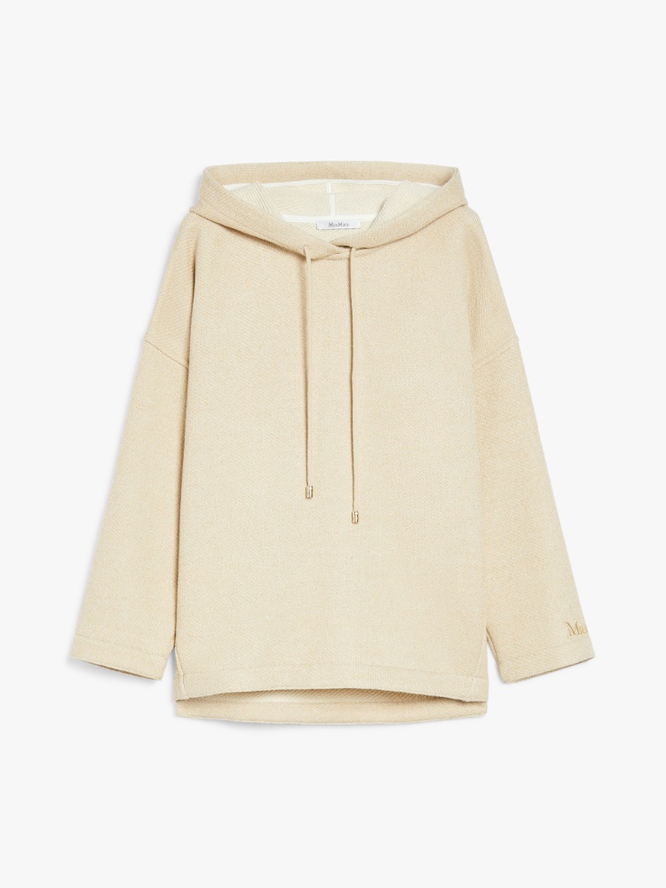 Oversized cotton and lurex sweatshirt, albino | 