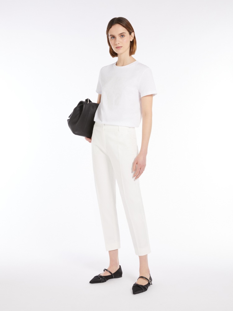MaxMarabesque cotton T-shirt + OPTICAL WHITE - Max Mara