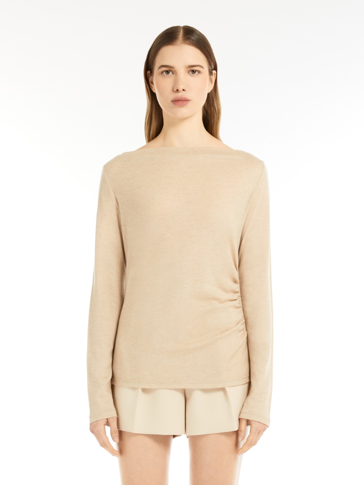 MAX MARA NOVELLA スリムフィット カシミア ジャージー Tシャツ 1941075806001-b-
