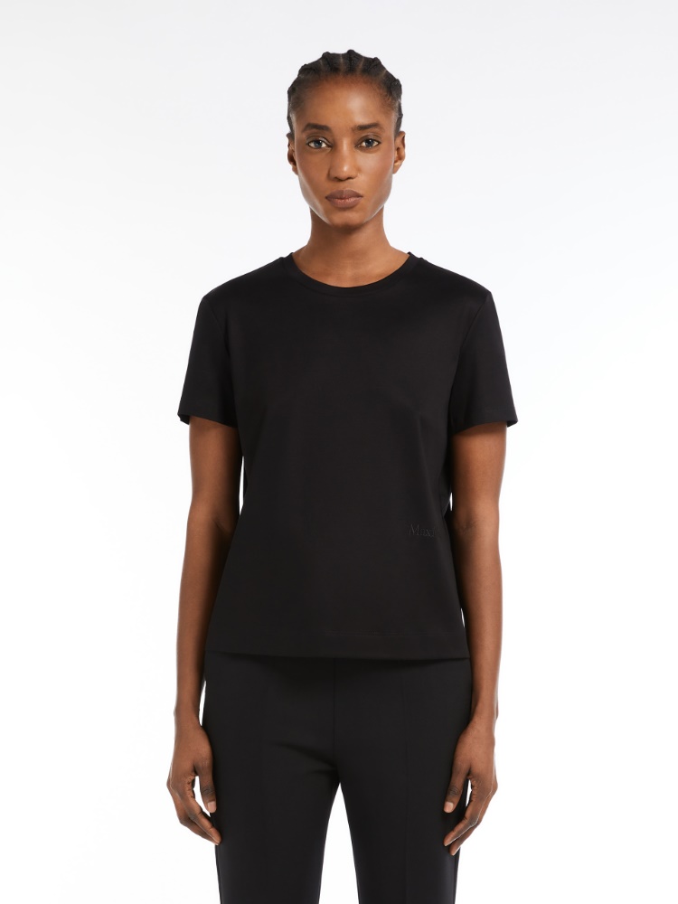 Tシャツ・カットソー MAX MARA Black Wool Mirra Bodysuit Max Mara Wool mirra bodysuit peak lapels | The Fashion Square