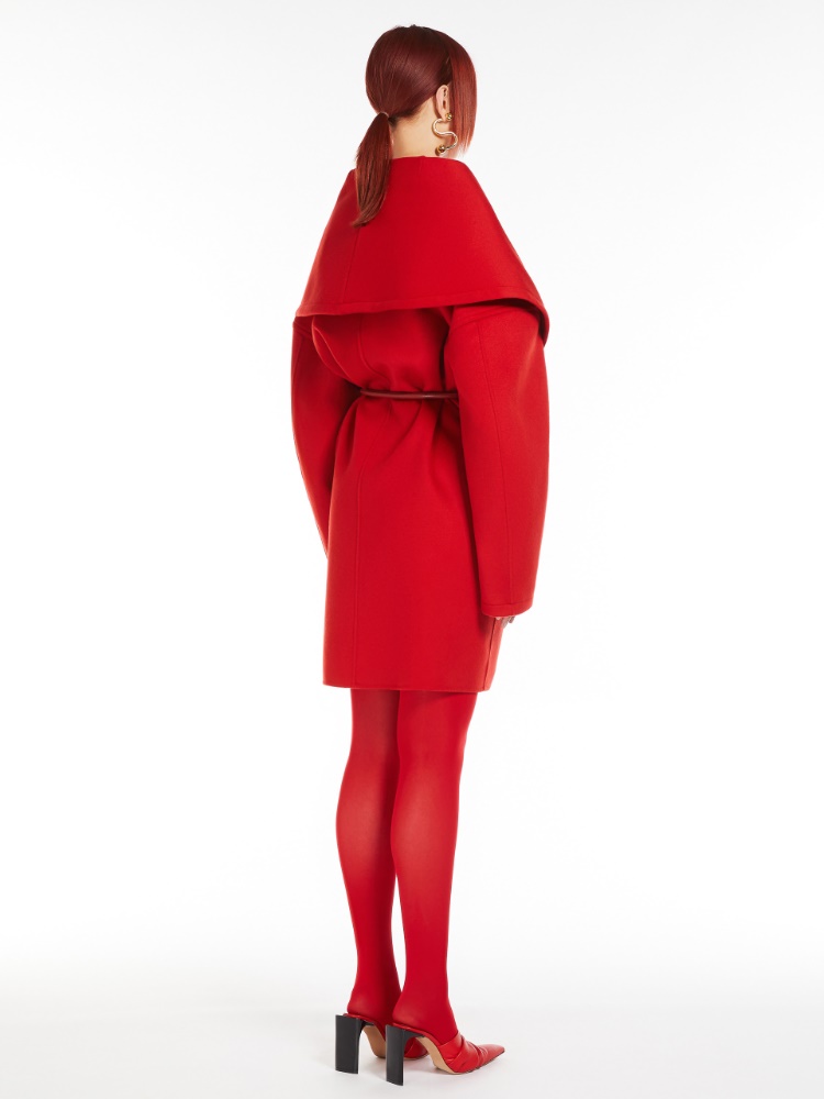 Coat with shawl collar, red | 