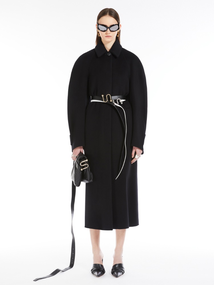 Cashmere blend wrap coat - BLACK - Max Mara