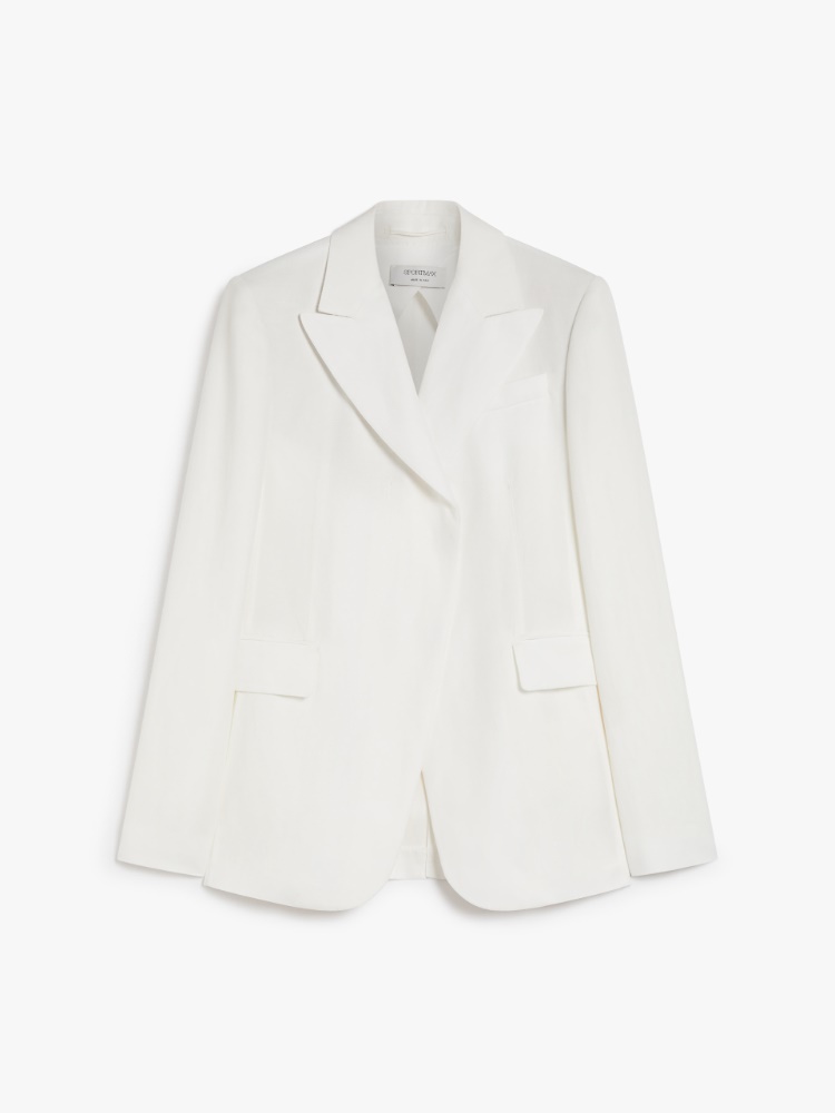 Linen and viscose twill blazer, white | 