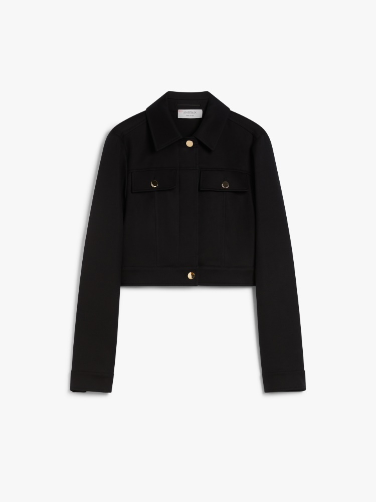 Cotton cady cropped jacket - BLACK - Max Mara