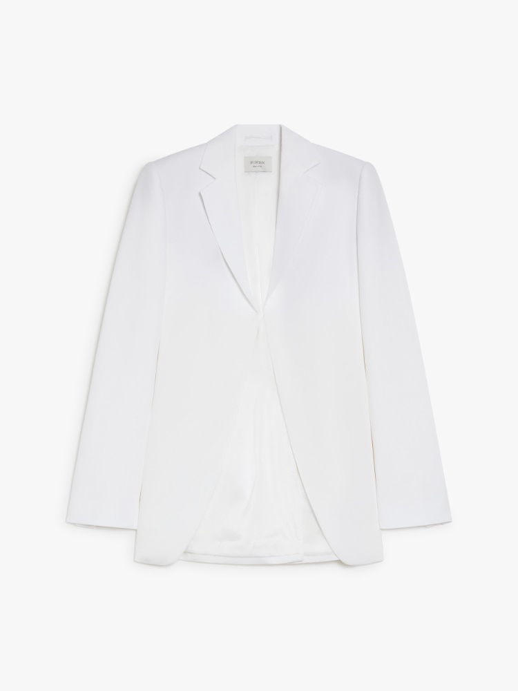 Stretch bi-material blazer - RUNWAY, optical white | 