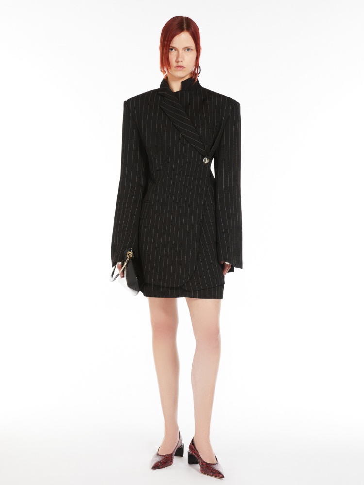 Asymmetric tailored blazer - BLACK - Max Mara - 2