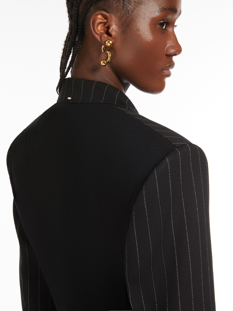 【SPORTMAX】[ウトピア] ピンストライプ ショート ジャケット ウトピア] ピンストライプ ショート ジャケット, black