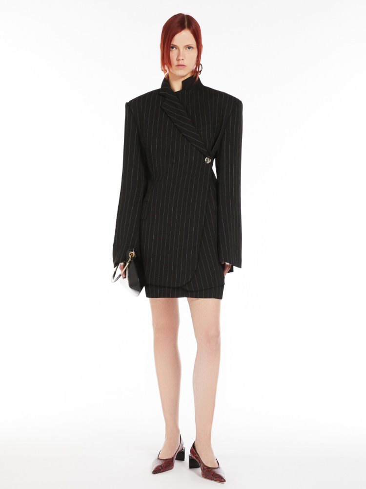 Pinstriped mini skirt - BLACK - Max Mara - 2