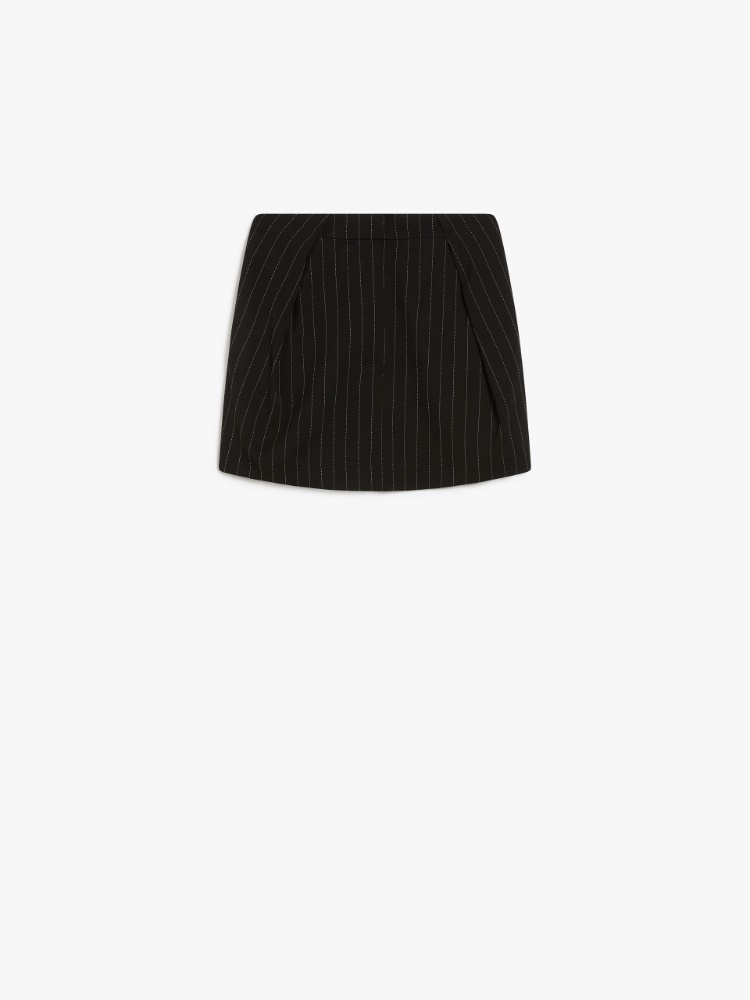 ミニスカート Max Mara Studio Black triacetate blend Pagine mini skirt Max Mara Studio Black Triacetate Blend Pagine Mini Skirt