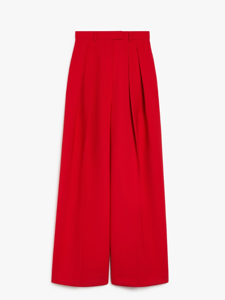 Stretch wool boyfriend trousers, red | 