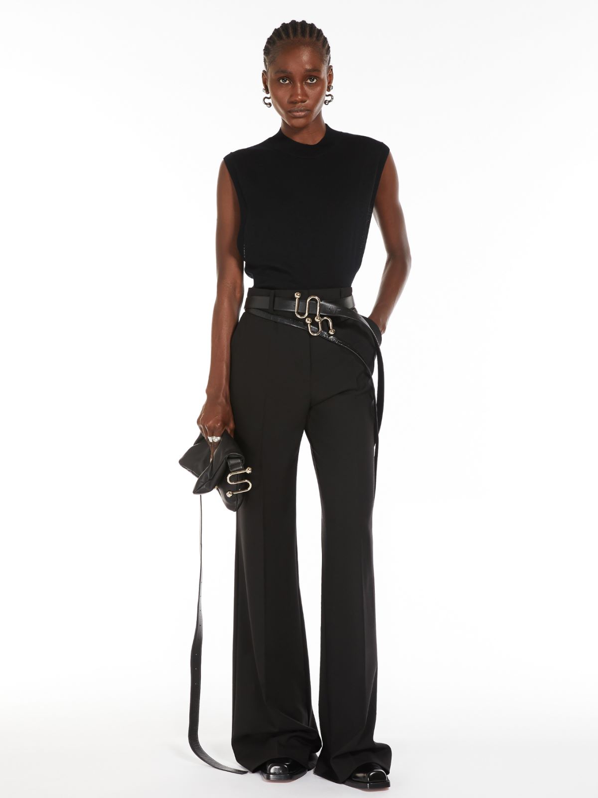 Flared tailored trousers + BLACK - Max Mara