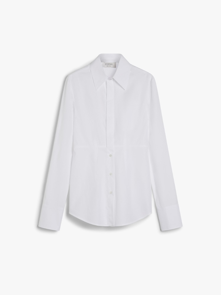Slim-fit poplin shirt - OPTICAL WHITE - Max Mara