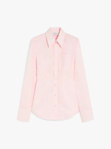 Tシャツ・カットソー Max Mara Studio Pink stretch satin Baden shirt donna-abbigliamento-camicie-