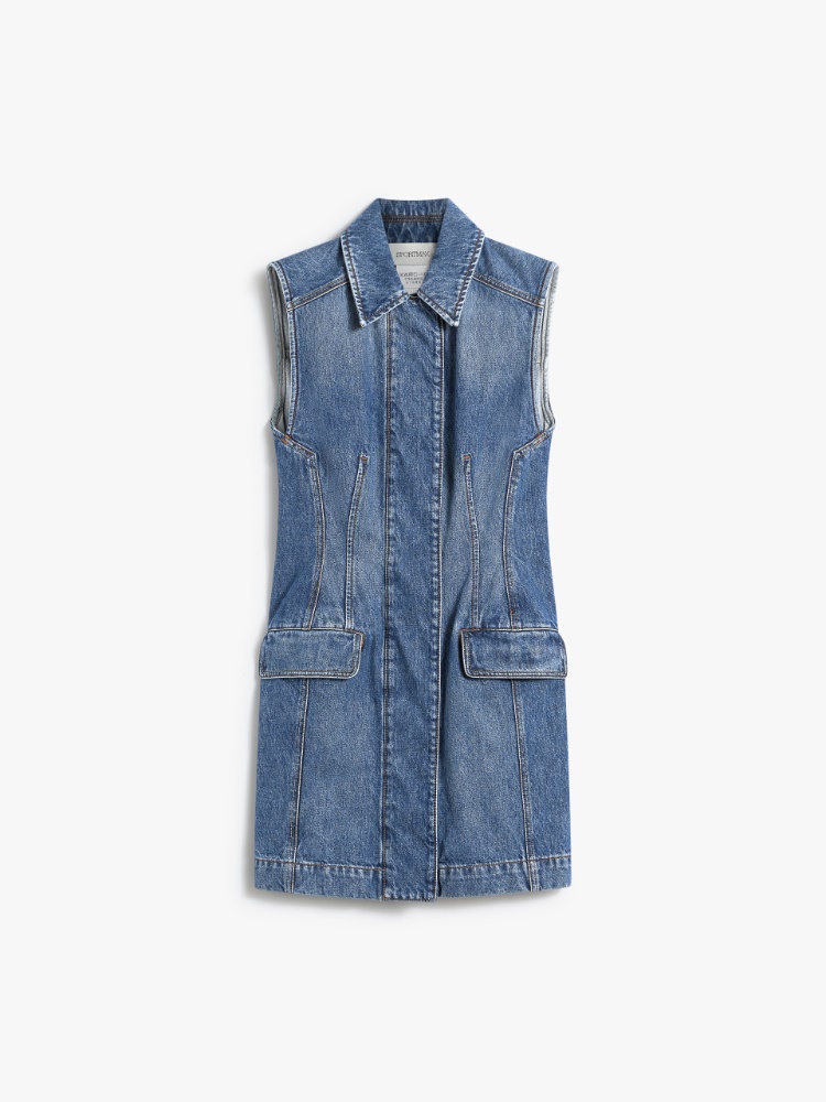 カラボ] スリーブレス デニム ワンピース, navy | 
