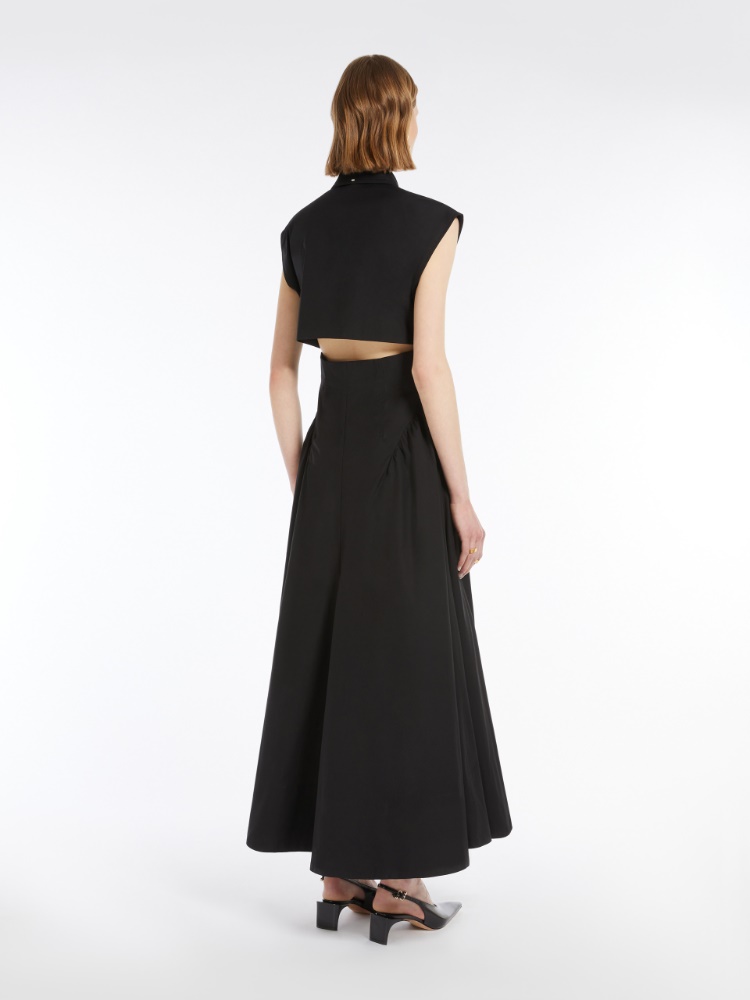 Sleeveless cotton dress, black | 