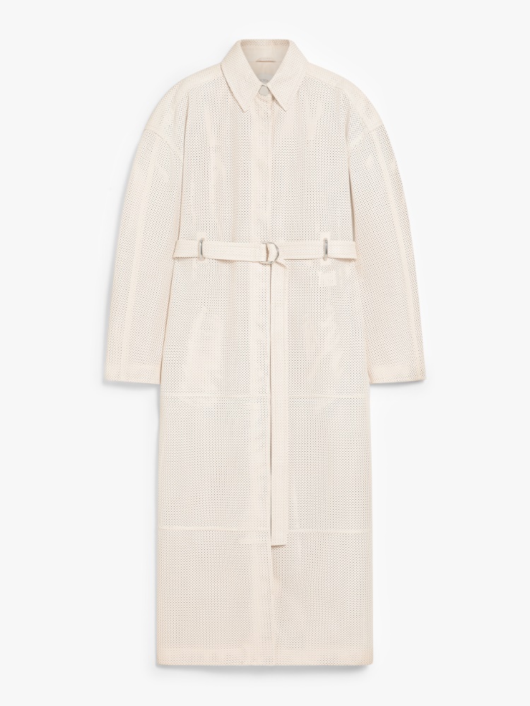 Long Nappa leather trench coat - RUNWAY - IVORY - Max Mara