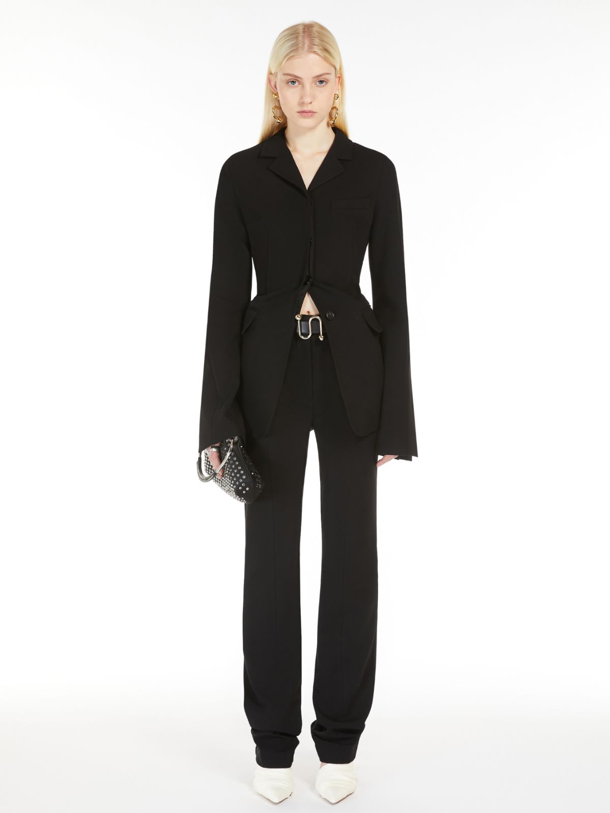 Caju mini bagin satin with rhinestones + BLACK - Max Mara