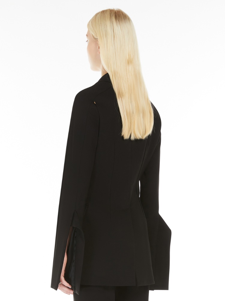 Crêpe jersey blazer, black | 