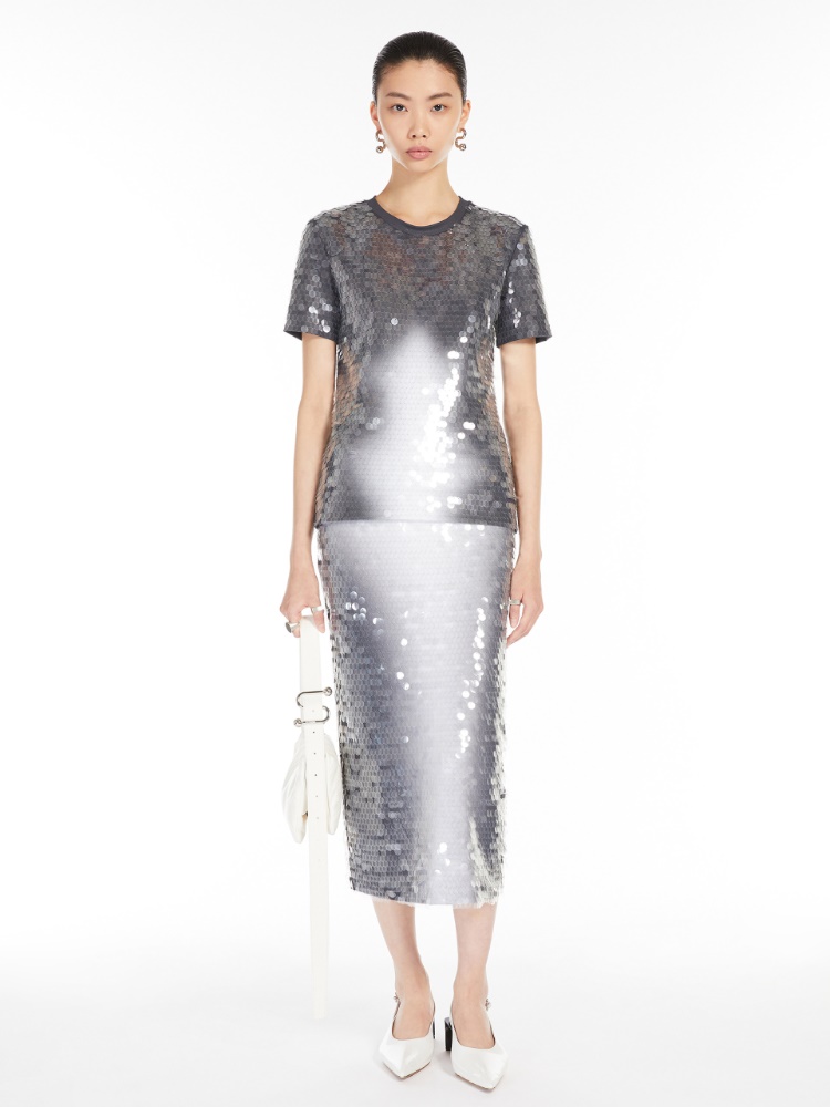 Sequinned T-shirt - SHADED BLACK - Max Mara - 2