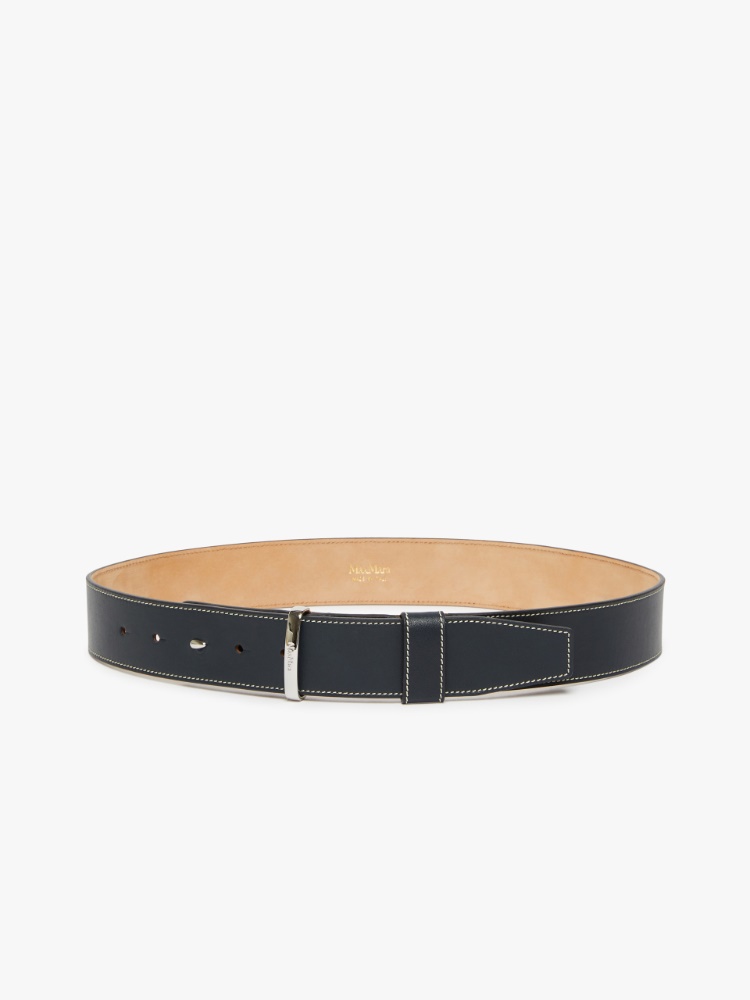 Leather twin-fastening belt - ULTRAMARINE - Max Mara